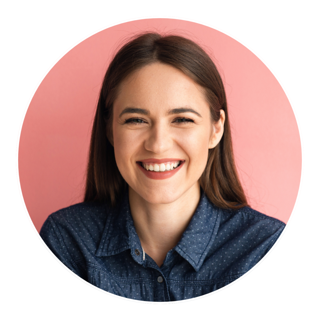 Young woman with brown hair smiling